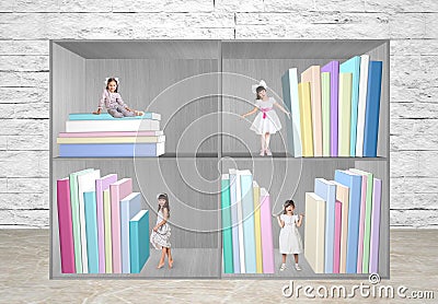 Miniatures of little girls Stock Photo