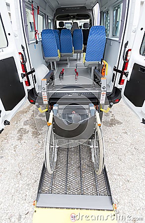 Minibus physically disabled Stock Photo