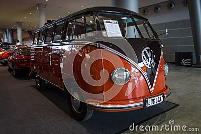 Minibus Volkswagen Transporter T1 Samba, 1955. Editorial Stock Photo