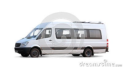 Minibus on white Stock Photo