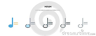 Minim icon in different style vector illustration. two colored and black minim vector icons designed in filled, outline, line and Vector Illustration