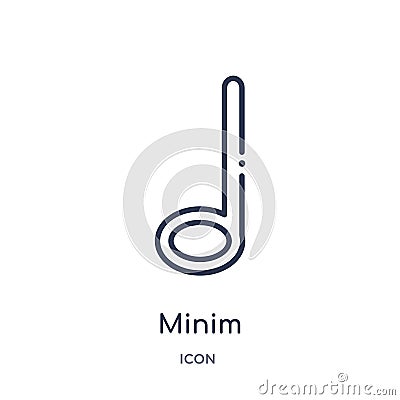 Minim icon from music and media outline collection. Thin line minim icon isolated on white background Vector Illustration