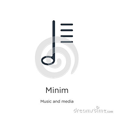 Minim icon vector. Trendy flat minim icon from music and media collection isolated on white background. Vector illustration can be Vector Illustration