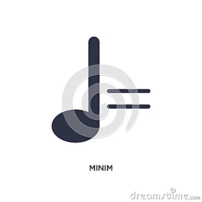 minim icon on white background. Simple element illustration from music and media concept Vector Illustration