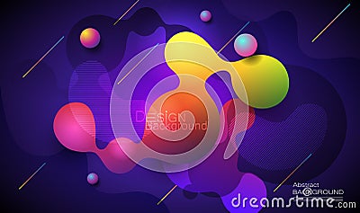 Minimal abstract 3d shape fluid and liquid gradient colorful background for layout, banner, poster, template, flyer. Vector Illustration