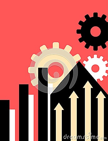 Minimal abstract industrial progress concept poster Vector Illustration