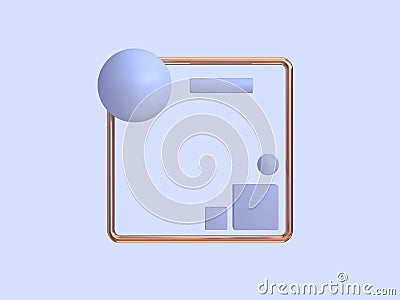 Minimal abstract purple-violet background copper frame geometric shape Stock Photo