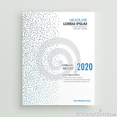 Minimal annual report brochure design with blue dots Vector Illustration