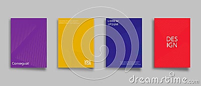 Minimal annual report design vector collection. Halftone texture cover templates set. Eps10 vector. Vector Illustration