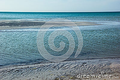 Blue Minimal Beach in Holbox Stock Photo