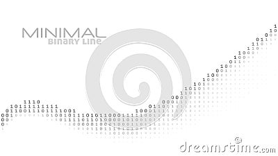 Minimal binary line with gray ones and zeros Vector Illustration
