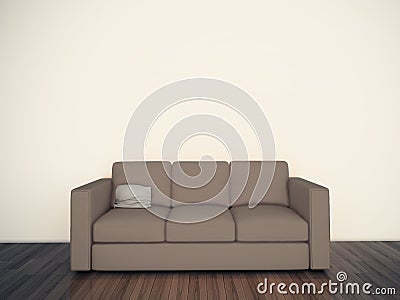 Minimal blank interior couch Stock Photo