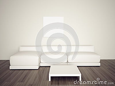 Minimal blank interior couch Stock Photo