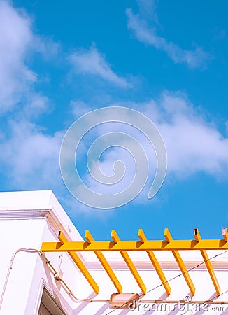 Minimal building Stylish geometry architecture wallpaper. Street in details Stock Photo