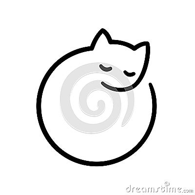 Minimal cat logo Vector Illustration