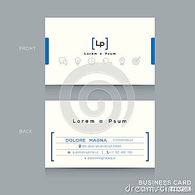 Minimal clean design business card Template Vector Illustration