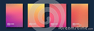 Minimal cover design. Halftone gradients, abstract geometric background. Set of abstract patterns Vector Illustration