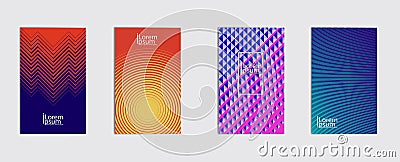 Minimal covers design. Colorful halftone gradients. Stock Photo