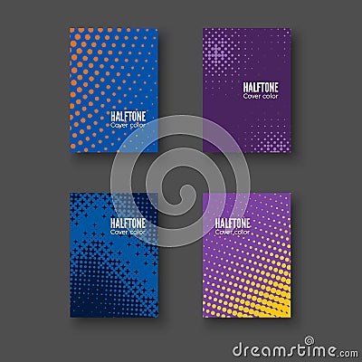 Minimal covers design. Geometric patterns set. Minimalistic identity template. Colorful halftone gradients. Vector Vector Illustration