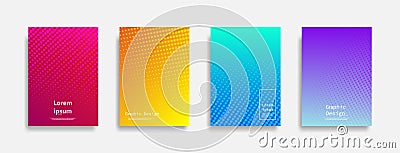 Minimal covers design. Halftone dots colorful design. Vector Illustration