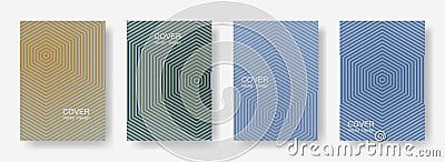 Minimal covers design with hexagon lines. Vector Illustration