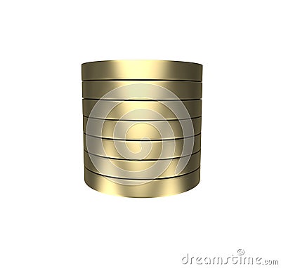 minimal 3d Illustration Golden coin stack. stack like income graph concept Stock Photo