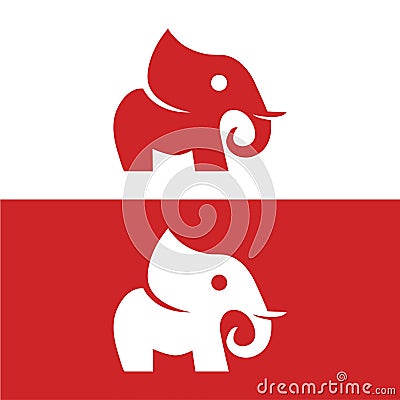Minimal elephant logo,Flat elephant blue vector,simple sitting elephant logo, icon Vector Illustration