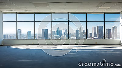 minimal empty room background Cartoon Illustration