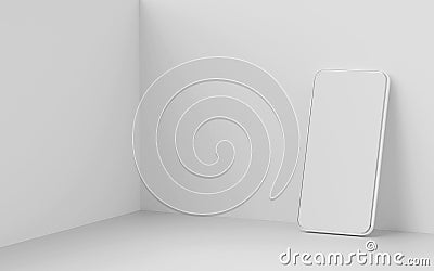 Minimal empty screen smartphone mockup on white background Stock Photo