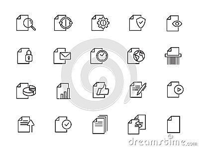 Minimal file line icon set Stock Photo