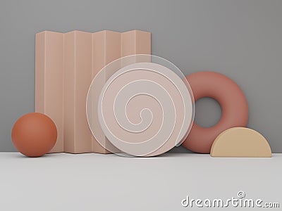 Minimal Geometric or Abstract Ceramics Puzzle or Jigsaw Blocks Product Display Background for Beauty or Fashionable Stock Photo