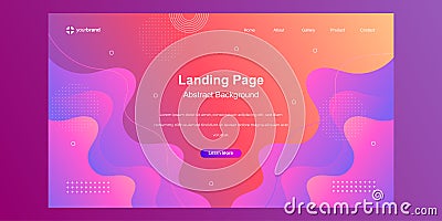 Minimal geometric background. Dynamic shapes composition abstract landing page Vector Illustration