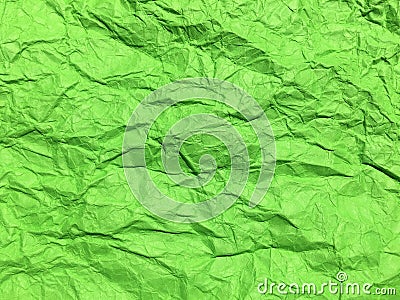 Minimal green crumpled paper texture background for Design. Copy space for text or work Stock Photo