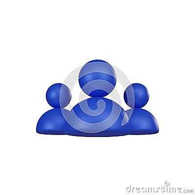 Minimal groups user, person, public icon. 3d render isolated illustration Stock Photo