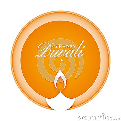 minimal happy diwali religious vector design with artistic diya illustration Vector Illustration