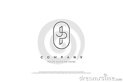 Minimal Initial Letter JP Logo or PJ Monogram Logo Design Vector Vector Illustration