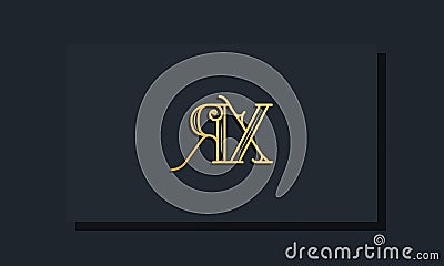 Minimal Inline style Initial RX logo Vector Illustration