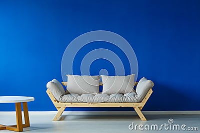 Minimal interior with small table Stock Photo