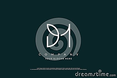 Minimal Letter DM Logo Design Vector Illustration