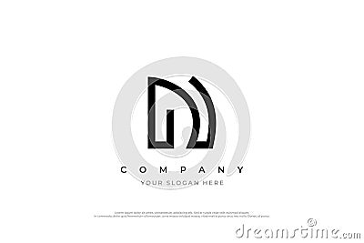 Minimal Letter DN or ND Logo Design Vector Illustration