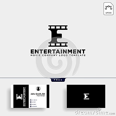 minimal letter E cinema simple logo template vector illustration icon element Vector Illustration