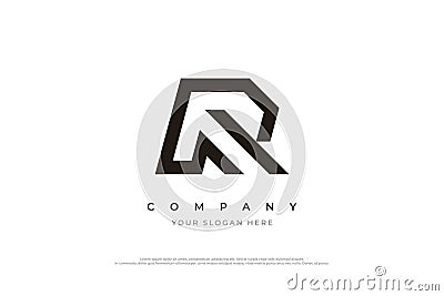 Minimal Letter R Logo Design Vector Illustration