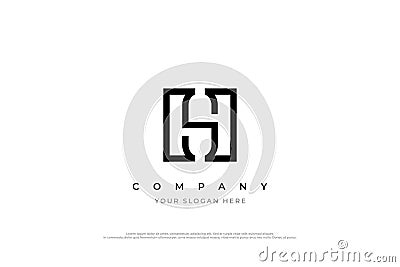 Minimal Letter SH or HS Logo Design Vector Illustration