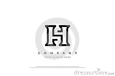 Minimal Letter SH or HS Logo Design Vector Illustration