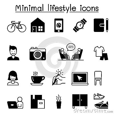 Minimal lifestyle, Hipster icons set vector illustration graphic design Vector Illustration