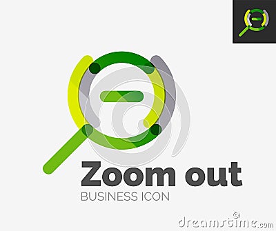 Minimal line design logo, zoom icon Vector Illustration