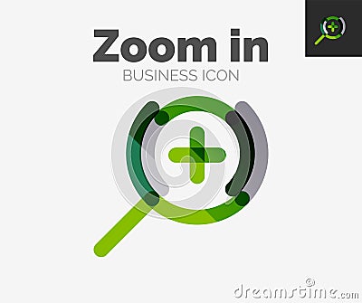 Minimal line design logo, zoom icon Vector Illustration