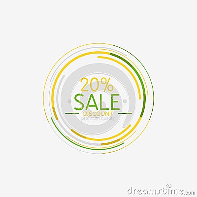 Minimal line design shopping stamps, sale Vector Illustration