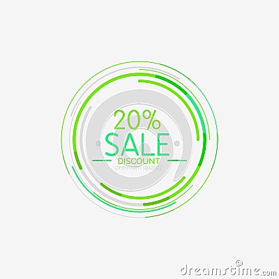 Minimal line design shopping stamps, sale Vector Illustration