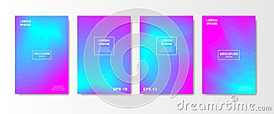 Minimal Liquid cover design set. Future Poster templates with Fluid gradient shape with transparent blend. Geometric Vector Illustration